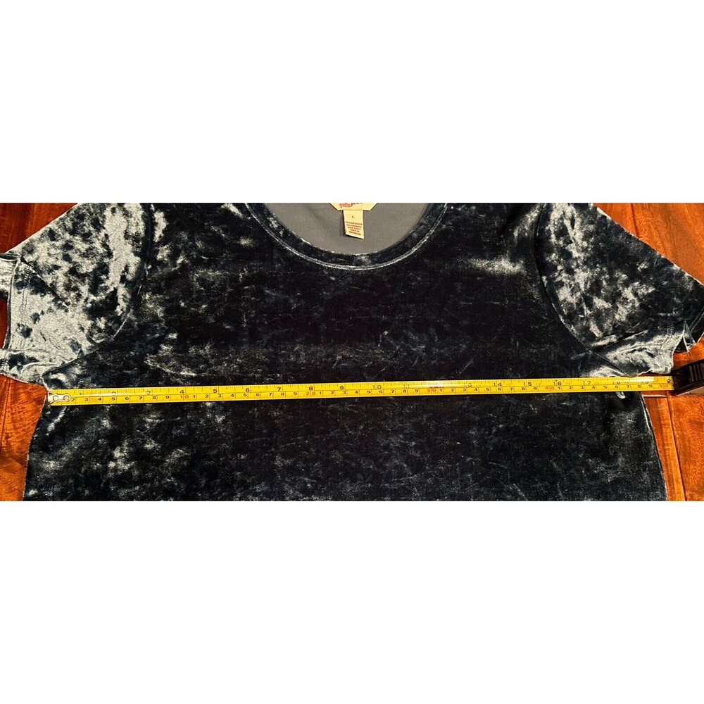 Crushed Blue Velvet Teen Youth Shirt Top Tween Girls Arizona Jeans Co L Large - Picture 6 of 7